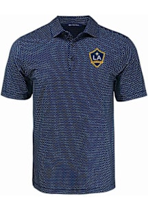 Cutter and Buck LA Galaxy Navy Blue Shadow Check Big and Tall Polo