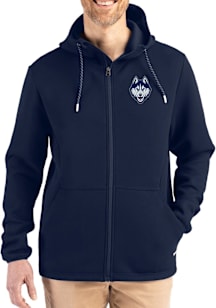 Cutter and Buck UConn Huskies Mens Navy Blue Epic Comfort Full Zip Light Weight Jacket