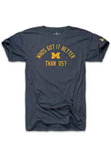 The Mitten State Michigan Wolverines Navy Blue Who's Got it Better Short Sleeve Fashion T Shirt