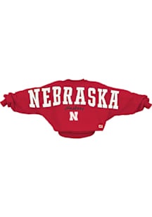 Pressbox Nebraska Cornhuskers Womens  Flannigan Crew Sweatshirt