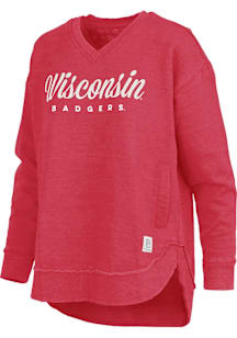 Pressbox Wisconsin Badgers Womens  Abrianna Crew Sweatshirt