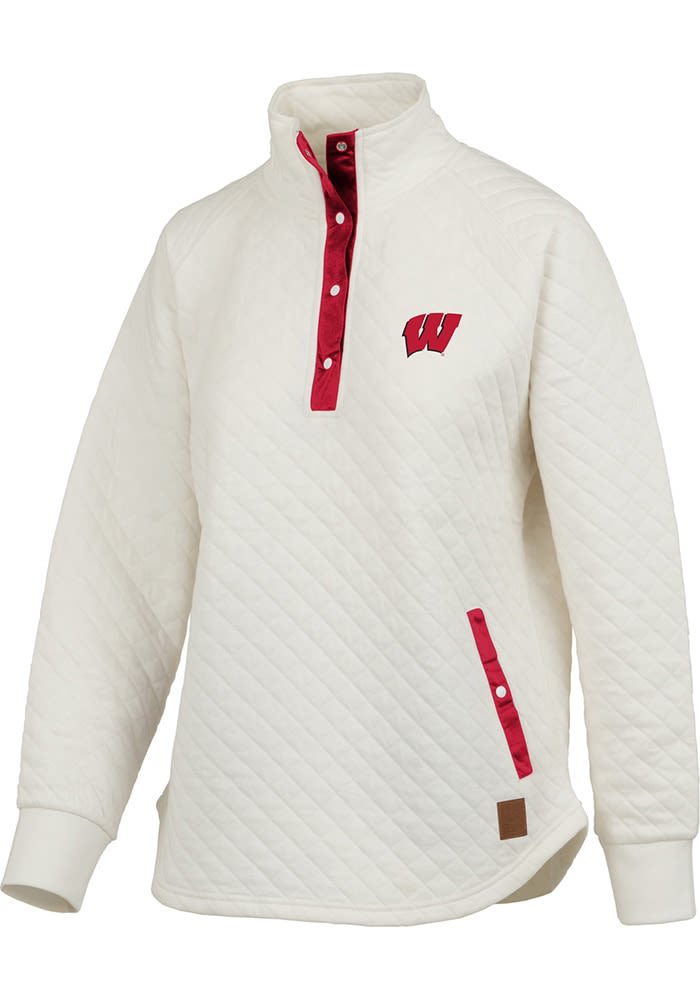Wisconsin Badgers Pressbox Womens Claire Long Sleeve Qtr Zip