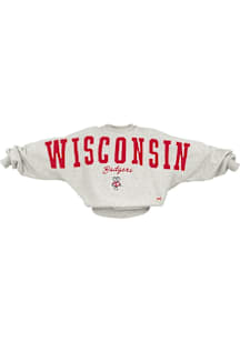 Pressbox Wisconsin Badgers Womens  Flannigan Crew Sweatshirt