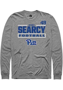 Henry Searcy Mens Graphite Pitt Panthers Football NIL Stacked Box Long Sleeve Player T Shirt