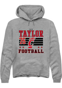 Zach Taylor Cincinnati Bearcats Mens Grey NIL Striped Player Hood