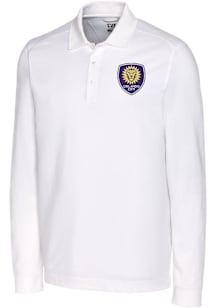 Cutter and Buck Orlando City SC Mens White Advantage Long Sleeve Polo Shirt