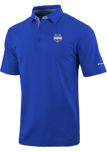 Columbia Florida Gators Mens Blue 2025 National Champions Heat Seal Even Lie Short Sleeve Polo