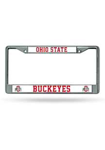 Ohio State Buckeyes Premium Chrome License Plate Frame - Silver
