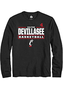 Caliyah DeVillasee Cincinnati Bearcats Black NIL Stacked Box Long Sleeve Player T Shirt