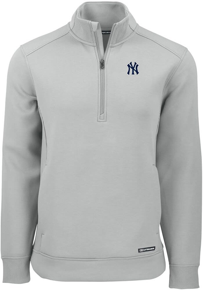 Cutter and Buck New York Yankees Mens Roam Pullover - LIGHTGREY