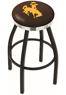 Wyoming Cowboys Chrome Seat Pub Stool - Black
