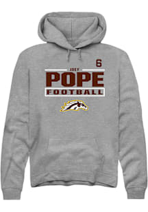 Joey Pope Western Michigan Broncos Mens Grey Football NIL Stacked Box Player Hood