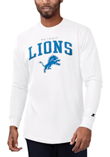 Detroit Lions White Arch Name Mascot Long Sleeve T Shirt