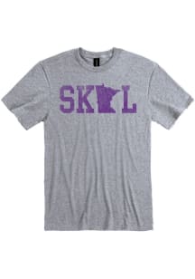 Minnesota Grey Skol Wordmark Short Sleeve T Shirt