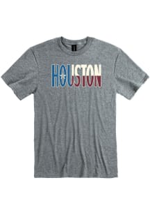 Houston Grey Wordmark Short Sleeve T Shirt