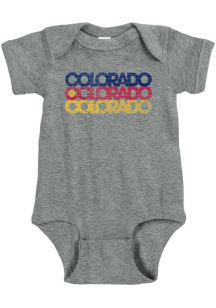 Colorado Baby Grey Mirroring Text Short Sleeve One Piece