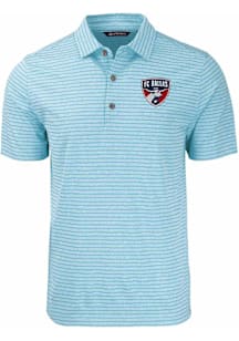Cutter and Buck FC Dallas Light Blue Forge Heather Stripe Big and Tall Polo