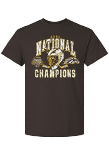 Western Michigan Broncos Brown Summit Sportswear 2025 National Mens Hockey Champions Short Sleeve..