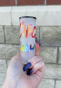 Chicago Frosted Watercolor Drip Shot Glass