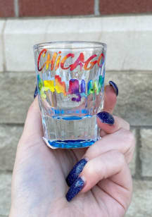 Chicago Watercolor Drip Shot Glass