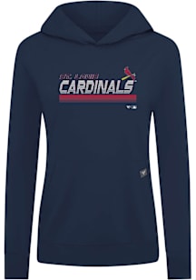 Levelwear St Louis Cardinals Womens Navy Blue Relay Breaker Hooded Sweatshirt