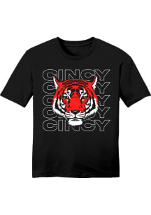 Cincy Shirts Cincinnati Youth Tiger Cincy Black Short Sleeve Tee