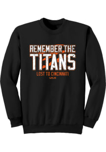 Cincy Shirts Cincinnati Remember The Titans Lost Black Long Sleeve Crew Sweatshirt