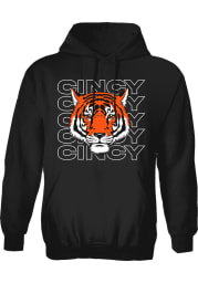 Cincy Shirts Cincinnati Tiger Cincy Black Long Sleeve Hood