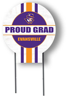 Evansville Purple Aces KH Sports Fan 20x20 Circle Yard Sign with Stakes Proud Grad Yard Sign - Whi..