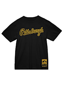 Mitchell and Ness Pittsburgh Pirates Black Wordmark 2 Short Sleeve T Shirt