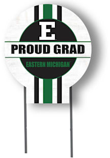 Eastern Michigan Eagles KH Sports Fan 20x20 Circle Yard Sign with Stakes Proud Grad Yard Sign - Wh..