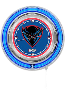 DePaul Blue Demons Double Neon Wall Clock