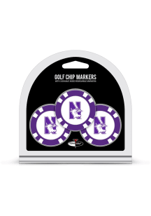 Purple Northwestern Wildcats Poker Chip 3 Pack Golf Ball Marker