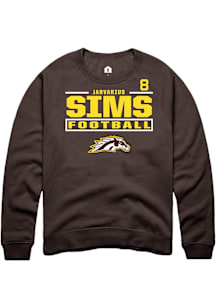 Jarvarius Sims Western Michigan Broncos Mens Brown Football NIL Stacked Box Player Crew