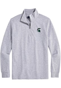 Vineyard Vines Michigan State Spartans Mens Graphite Saltwater Long Sleeve Qtr Zip Pullover