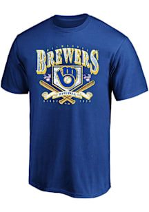 Milwaukee Brewers Mens Blue Bat Big and Tall T-Shirt