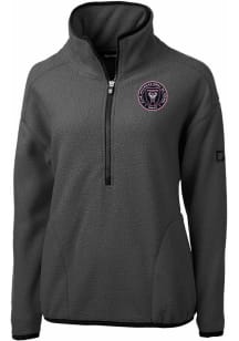 Cutter and Buck Inter Miami CF Womens Graphite Cascade Sherpa Qtr Zip