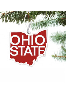 Ohio State Buckeyes Ohio-Shaped Ornament