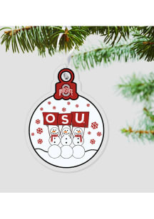 Ohio State Buckeyes OSU Snowmen Ornament