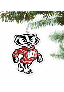 Red Wisconsin Badgers Mascot Ornament