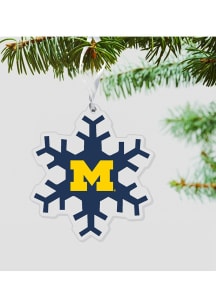 Blue Michigan Wolverines Snowflake Ornament