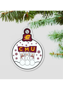 Central Michigan Chippewas Snowmen Ball Ornament