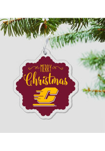 Central Michigan Chippewas Snowflake Merry Christmas Ornament