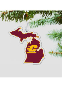 Central Michigan Chippewas State Shape Ornament