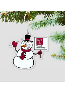 Temple Owls Snowman Ornament