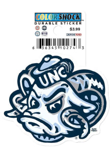 North Carolina Tar Heels Justin Patten Mascot 3in Durable Stickers - Light Blue