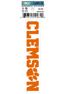 Clemson Tigers Wordmark 3in Durable Stickers - Orange