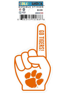 Clemson Tigers Finger 3in Durable Stickers - Orange