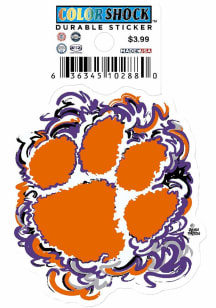 Clemson Tigers Justin Patten Mascot 3in Durable Stickers - Orange