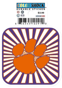 Clemson Tigers Burst 3in Durable Stickers - Orange